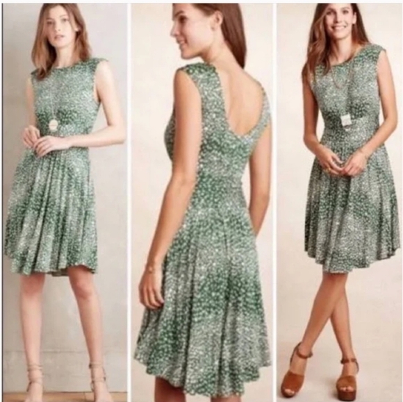Anthropologie Moulinette Soeurs Olive and Cream Dress. Tomato Girl. Soft Girl. - Picture 1 of 13
